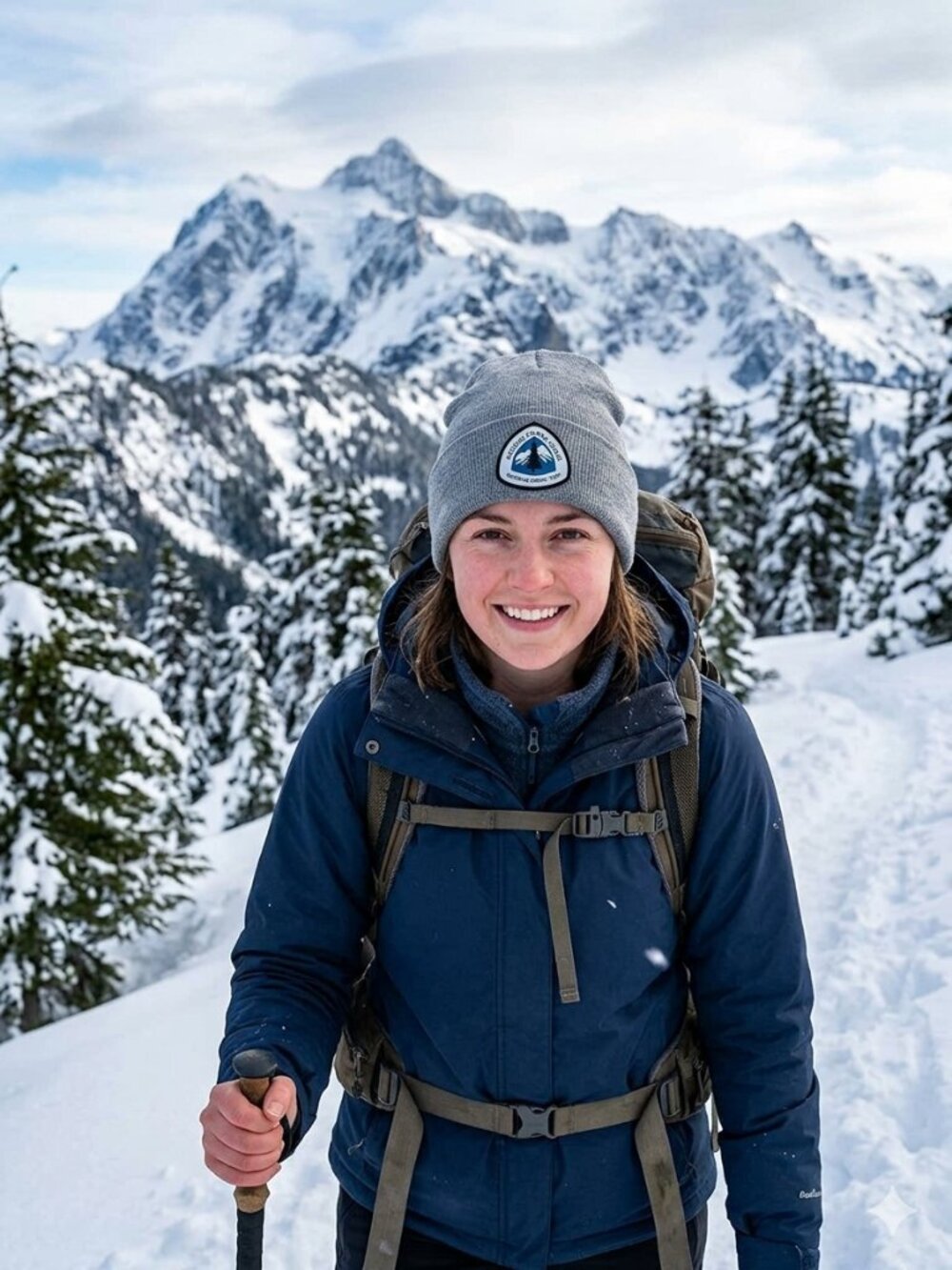 Pacific Crest Trail Knit Cuffed Beanie in Gray
